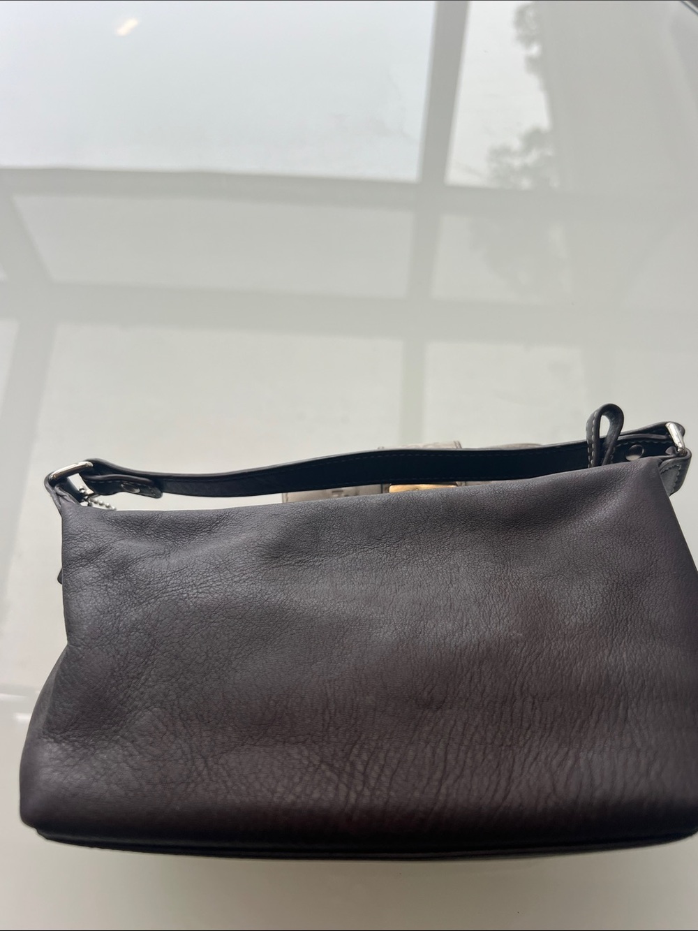 Coach Brown Embossed Leather Mini Tote Bag - Picture 4 of 6